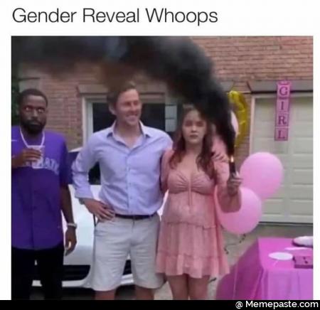 Gender reveal whoops