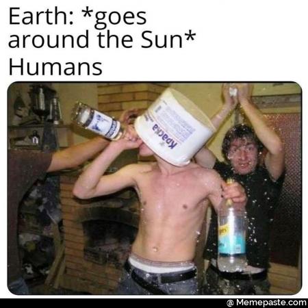 Earth goes the Sun an in 
