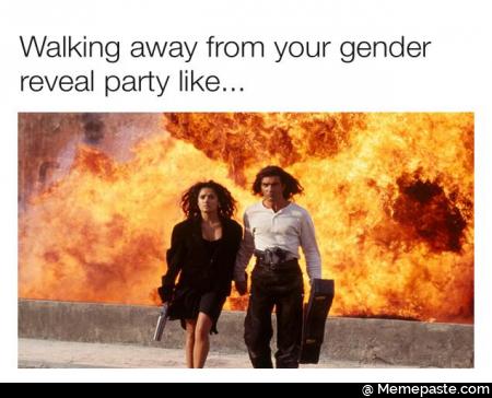 Walking away from your gender reveal party like