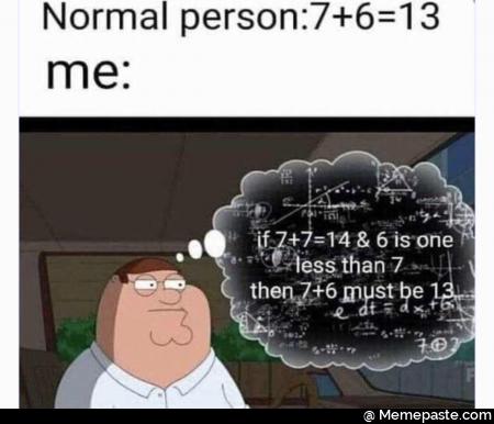 Normal person Me solving math problem 