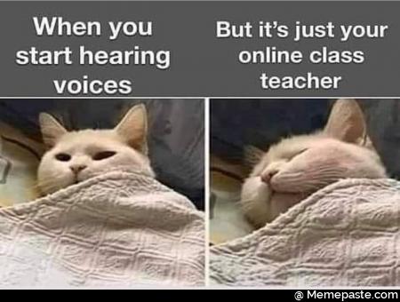 When you start hearing voice. But it’s just your online class teacher