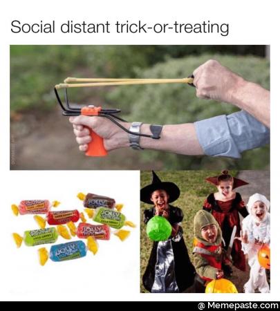 Social distant trick or treating coronavirus covid Halloween